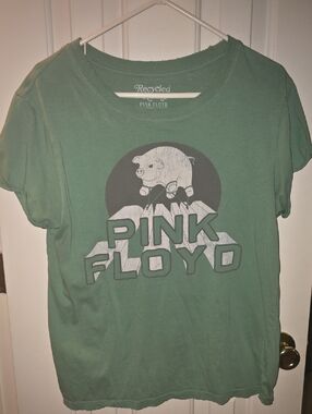 Pink Floyd Sage Green Graphic Tee with Pig Logo